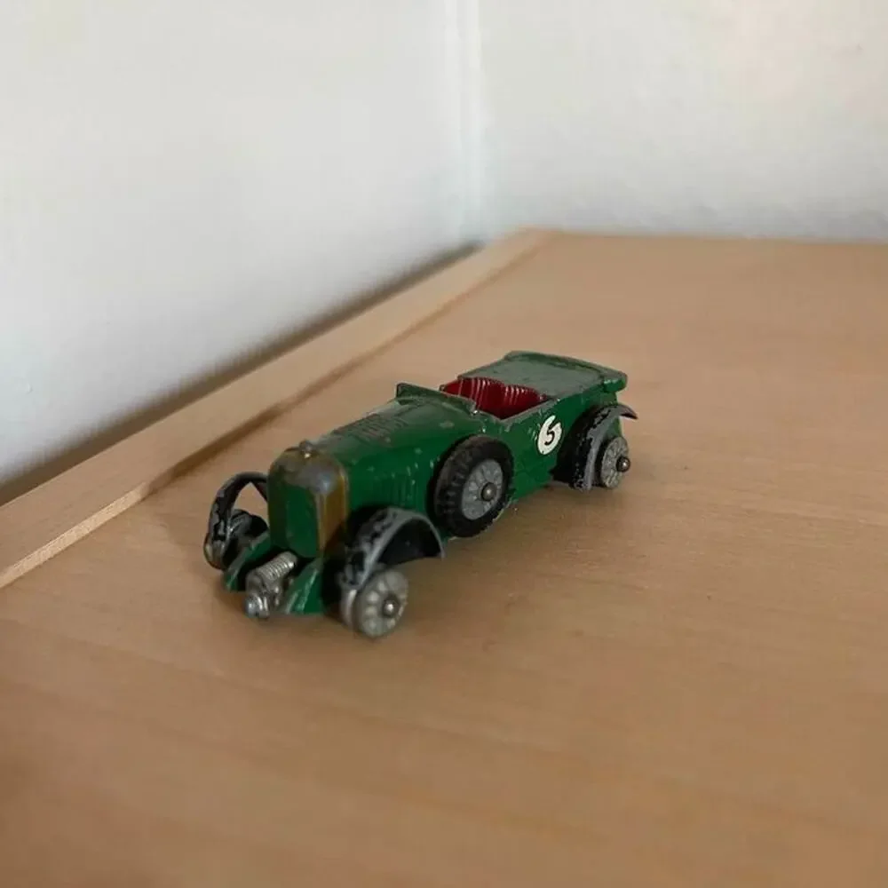Vintage Lesney Matchbox 1929 Bentley No. 5 Diecast Model Car Green 60s Junkyard